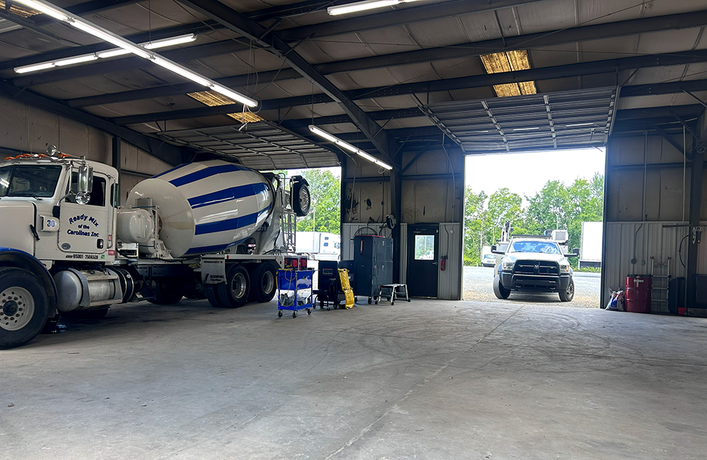 Service bays at the Monroe truck repair shop
